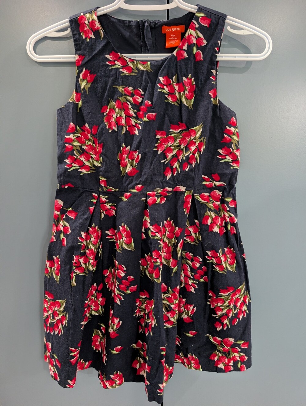 Girls Navy Floral Formal Dress